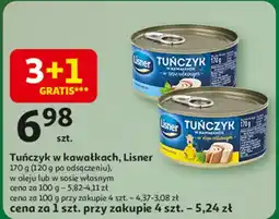 Auchan Tuńczyk w kawałkach oleju roślinnym Lisner oferta