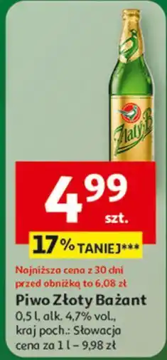 Auchan Piwo Złoty Bażant oferta