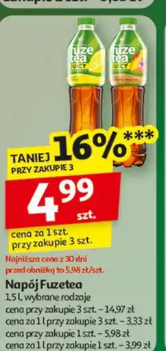 Auchan Napój black ice tea lemon lemongrass Fuzetea oferta