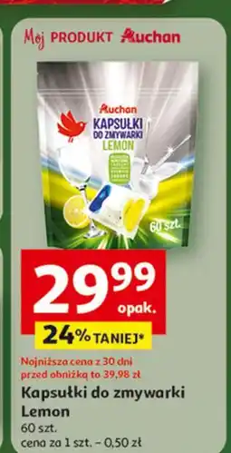 Auchan Kapsułki do zmywarki lemon Auchan Różnorodne (Logo Czerwone) oferta