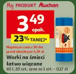 Auchan Worki na śmieci 60 l Auchan oferta