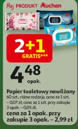 Auchan Papiero toaletowy nawilżany dla dzieci Auchan oferta