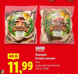 Lidl Grzyby suszone podgrzybki Runopol oferta