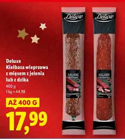 Lidl Kiełbasa wieprzowa z mięsem z jelenia Deluxe oferta