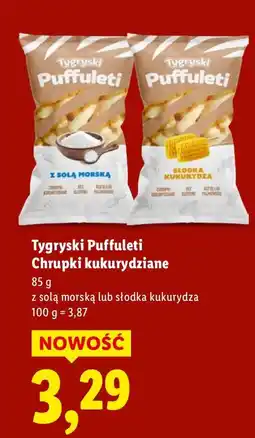 Lidl Chrupki kukurydziane Puffuleti Tygryski oferta