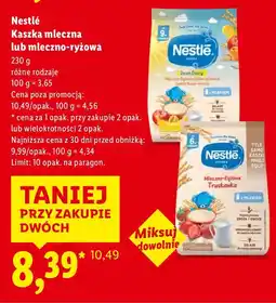 Lidl Kaszka mleczna lub mleczno-ryżowa, różne rodzaje Nestlé oferta