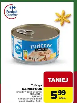 Carrefour Market Tuńczyk kawałki w sosie własnym Carrefour oferta