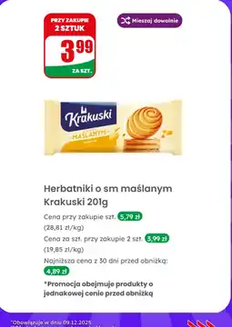 Dino Herbatniki o smaku maślanym Krakuski 201g oferta