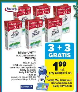 Carrefour Mleko UHT Mazurski Smak 3,2% Mlekpol oferta