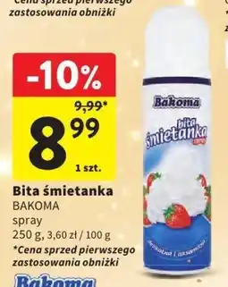 Intermarche Bita śmietanka BAKOMA spray oferta