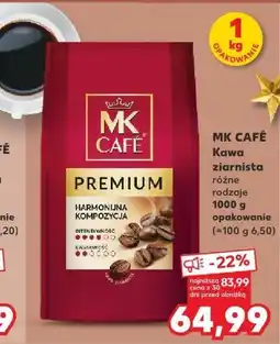 Kaufland Kawa ziarnista różne rodzaje 1 kg MK CAFÉ oferta