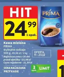Intermarche Kawa mielona PRIMA wybrane rodzaje oferta