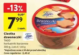 Intermarche Ciastka dzwoneczki TAGO herbatniki korzenne oferta