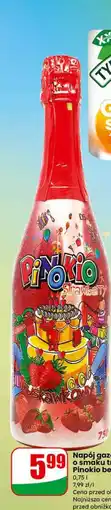Dino Napój gazowany o smaku truskawkowym 0,75 l Pinokio bezalkoholowy oferta