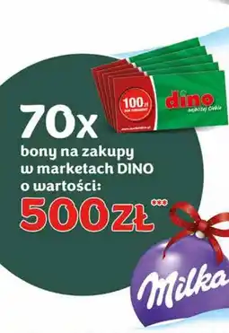 Dino 70 x bony na zakupy w marketacg DINO o wartości 500 zł oferta