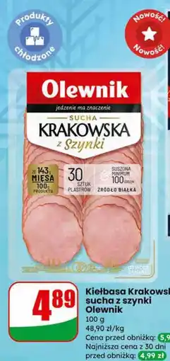 Dino Kiełbasa Krakowska sucha z szynki Olewnik oferta