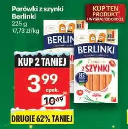 Delikatesy Centrum Parówki z szynki 225 g Berlinki oferta