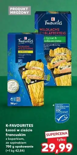 Kaufland Łosoś w cieście francuskim z koperkiem, ze szpinakiem K-FAVOURITES 700 g opakowanie oferta