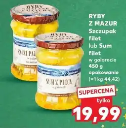 Kaufland RYBY Z MAZUR Szczupak filet lub Sum filet w galarecie 450 g opakowanie (=1 kg 44,42) oferta