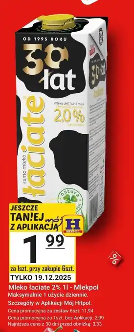 Mleko Łaciate 2% 1l - Mlekpol