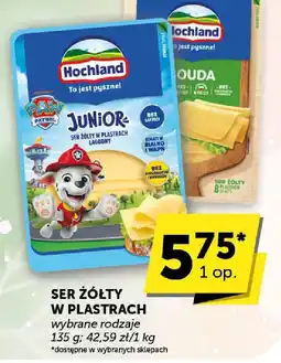 Groszek Ser żółty Hochland Junior w plastrach łagodny oferta