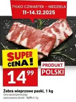 Twój Market Żebra wieprzowe paski, 1 kg Twój Market oferta