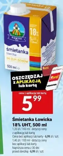 Twój Market Śmietanka Łowicka 18% UHT, 500 ml oferta