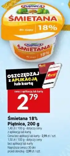 Twój Market Śmietana 18% Piątnica, 200 g oferta