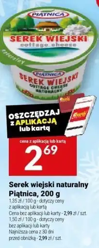 Twój Market Serek wiejski naturalny Piątnica, 200 g oferta