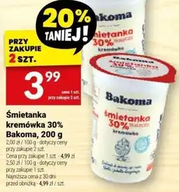 Twój Market Śmietanka kremówka 30% Bakoma, 200 g oferta