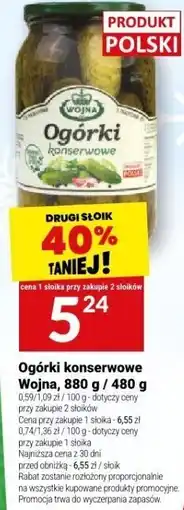 Twój Market Ogórki konserwowe Wojna 880 g / 480 g oferta