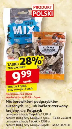 Auchan Mix borowików i podgrzybków suszonych 30g lub koźlarz czerwony krainy 50g Auchan oferta