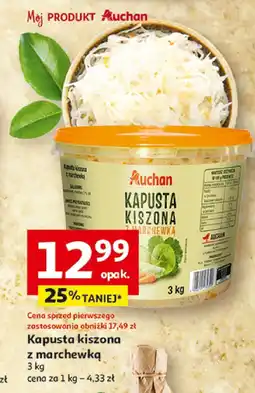 Auchan Kapusta kiszona z marchewką Auchan 3kg oferta