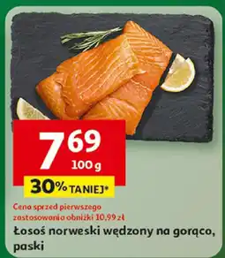 Auchan Łosoś norweski wędzony na gorąco, paski Auchan oferta