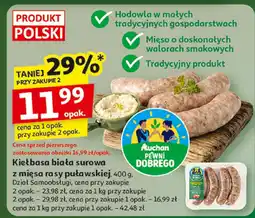 Auchan Kiełbasa biała surowa z mięsa rasy puławskiej 400g Dział Samoobsługi Auchan oferta