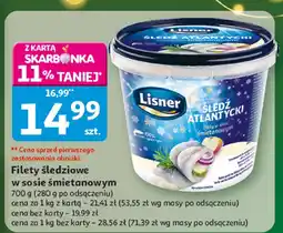 Auchan Filety śledziowe Lisner w sosie śmietanowym oferta