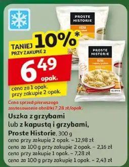 Auchan Uszka z grzybami lub z kapustą i grzybami, Proste Historie oferta