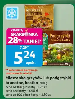 Auchan Mieszanka grzybów lub podgrzybki brunatne, kostka Podarzybki oferta