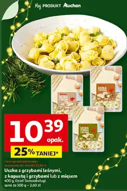 Auchan Uszka z grzybami leśnymi z kapustą grzybami lub z mięsem Auchan oferta