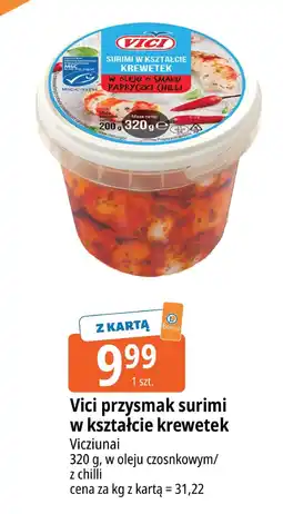 E.Leclerc Surimi Vici przysmak w kształcie krewetek w oleju czosnkowym/z chilli Vicziunai oferta