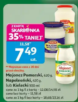Auchan Majonez Pomorski 620g, Napoleoński 620g lub Kielecki 500ml Auchan oferta