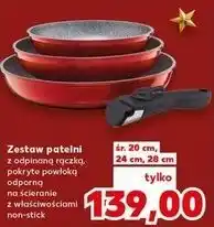 Kaufland Zestaw patelni z odpinaną rączką śr. 20 cm, 24 cm, 28 cm oferta