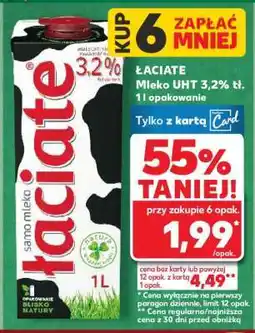 Kaufland ŁACIATE Mleko UHT 3,2% tł. 1l opakowanie oferta