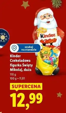 Lidl Kinder Czekoladowa figurka Święty Mikołaj, duża oferta