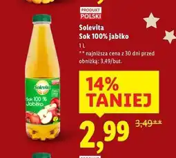 Lidl Solevita sok 100% jabłko oferta