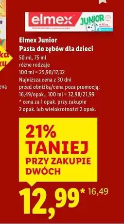 Lidl Elmex pasta do zębów dla dzieci oferta