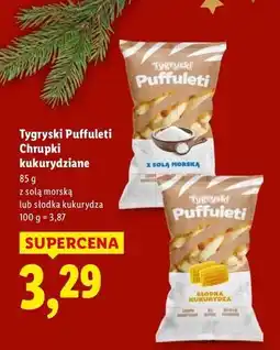 Lidl Chrupki puffuletti słodka kukurydza Tygryski oferta