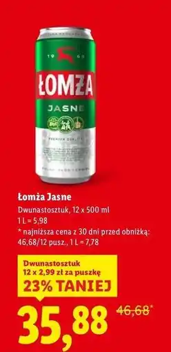 Lidl Piwo Łomża Jasne (Dawniej Export) oferta