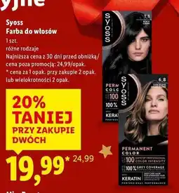 Lidl Farba do włosów 1-1 czerń Syoss Permanent oferta