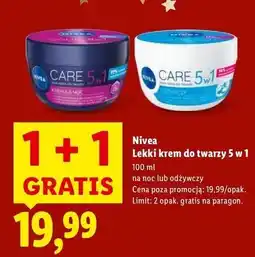 Lidl Krem do twarzy lekki odżywczy Nivea Creme Care oferta